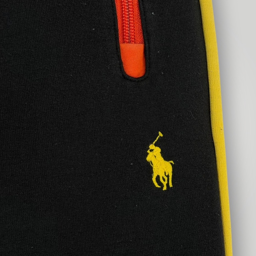 Polo Ralph Lauren RL67 Jogger Pants Mens M Black Colorblock Zip Pocket - Picture 4 of 8